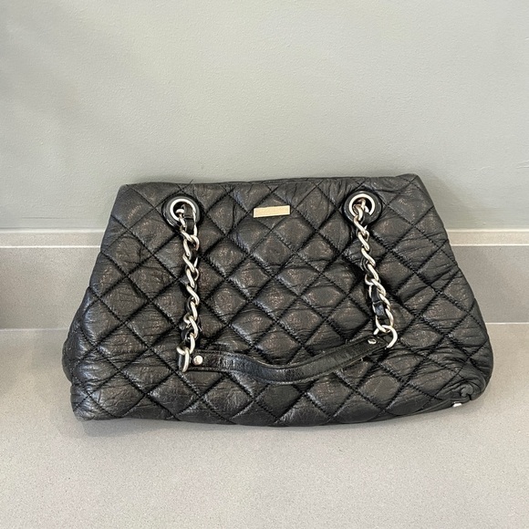 Kate Spade Sparkly Black Quilted Leather Bag